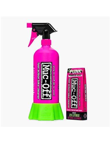 KIT LIMPIADOR BICI MUC-OFF PUNK POWDER + BOTELLA "FOR LIFE"